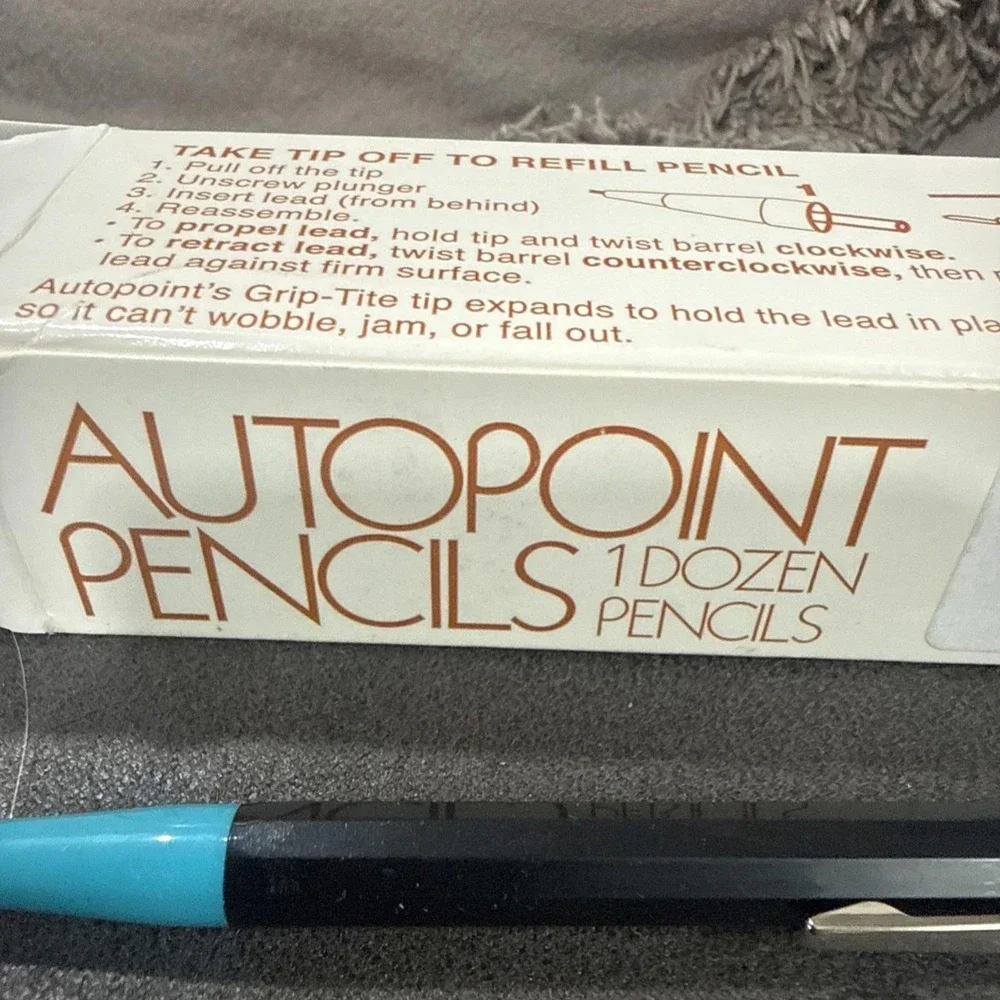 Autopoint Double End‎ Twin Point Mechanical Pencil Red And Blue ends VTG Box 12